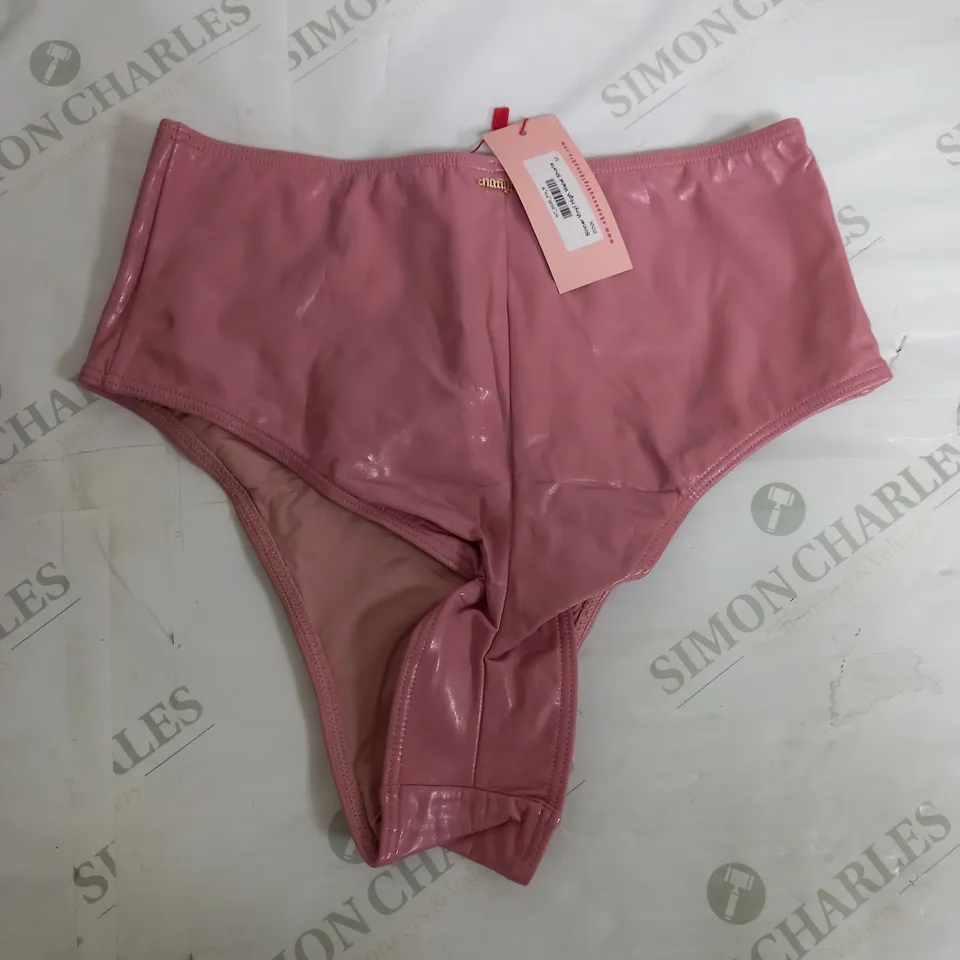 NAUGHTY THOUGHTS SINNER VINYL HIGH WAIST SHORTS PINK - MEDIUM