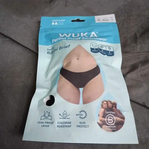 WUKA PERIOD PROOF SWIMWEAR BIKINI BRIEF – BLACK, UK 6 (XS)