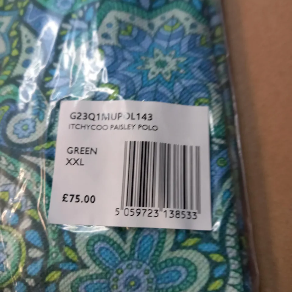 MENS PRETTY GREEN ITCHYCOO PAISLEY POLO SHIRT SIZE XXL