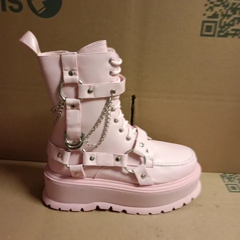 BOXED KOI FAMILY PASTEL PINK PLATFORM BOOTS - UK6