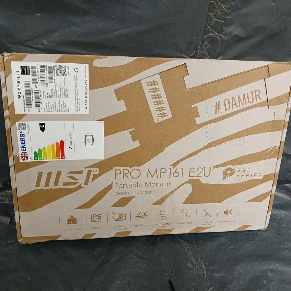 MSI PRO MP161 E2U - 15.6IN - FHD IPS - 60HZ - PORTABLE MONITOR - BLACK - BOXED 