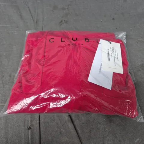 CLUB L LONDON RED STRAPLESS BANDEAU FISHTAIL MAXI DRESS – UK 12