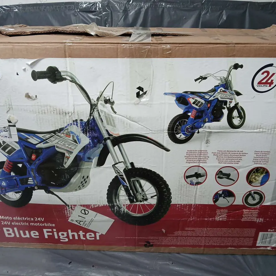 BOXED INJUSA XTREME MOTORBIKE BLUE FIGHTER 24V - COLLECTION ONLY 