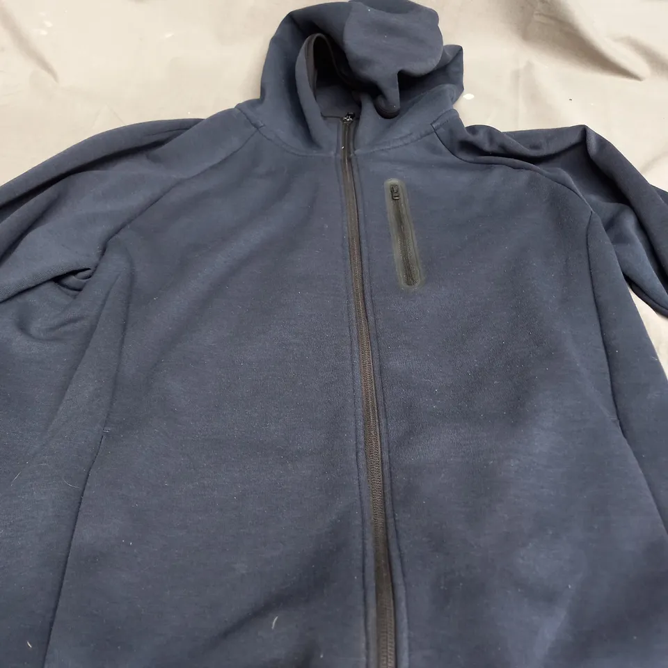 UNIQLO NAVY JACKET WITH HOOD - LARGE