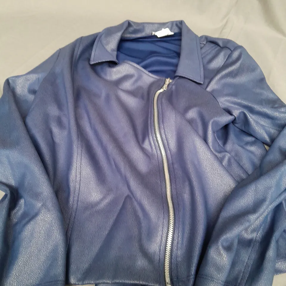 KIM&CO NAVY ZIP UP JACKET - SIZE MEDIUM