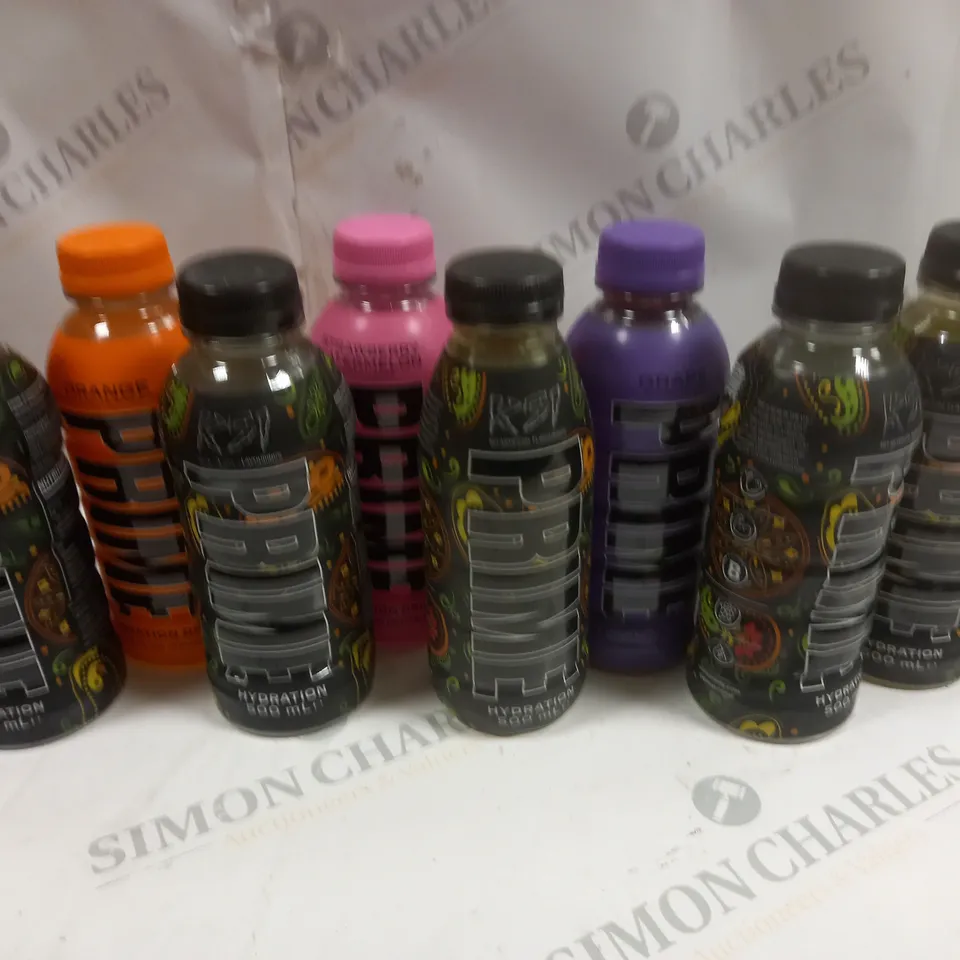 8 X PRIME HYDRATION DRINKS IN ASSORTED FLAVOURS TO INCLUDE ORANGE MANGO, GRAPE, ORANGE ETC 