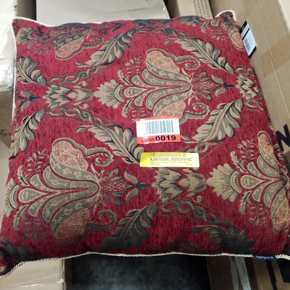 CALVARY FLORA DAMASK POLYESTER FILLED CUSHION