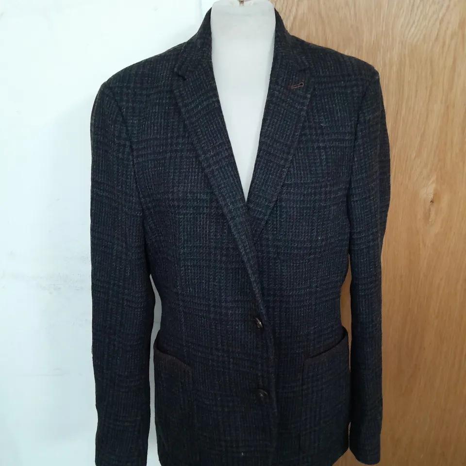 TED BAKER WOOL BLAZER JACKET IN DARK GREY SIZE S