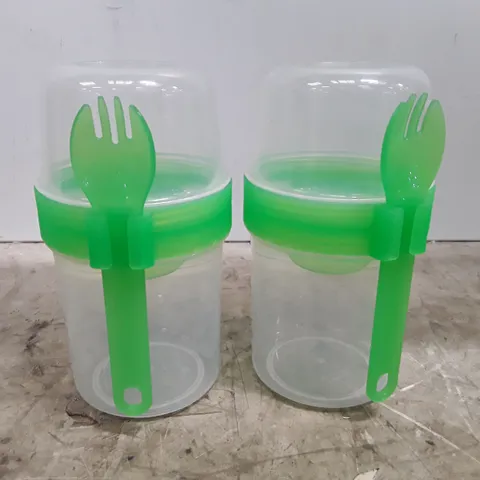 BOXED LOCKNLOCK SET OF 2 PLASTIC CONTAINERS WITH FORKS