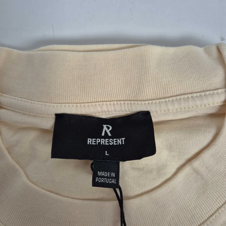 REPRESENT DECADE OF SPEED T-SHIRT – CREAM, UK SIZE L