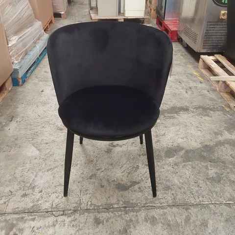 DESIGNER BLACK VELVET DINING CHAIR