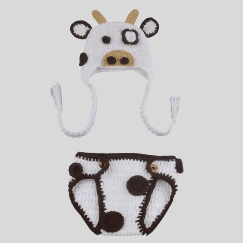 APPROXIMATELY 5 BRAND NEW CROCHET COW DRESS UP OUTFIT