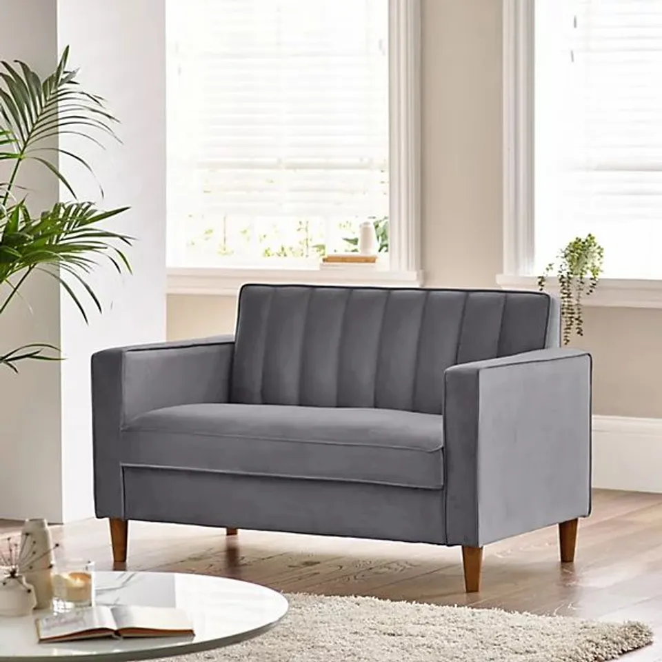 BOXED KIT SOFA 2 SEATER VELVET GREY (2 BOXES)