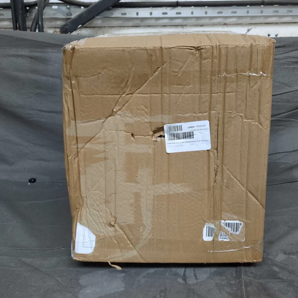 COZEE HOME FAUX FUR AND VELVETSOFT HEATED THROW WITH 9 HEAT SETTINGS BERRY