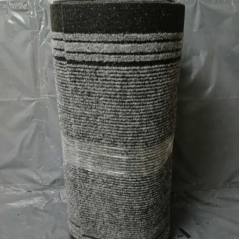 UNBRANDED STRIPED RUG IN GREY/BLACK - SIZE UNSPECIFIED