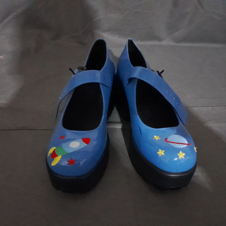 PAIR OF TIRA MARY JANES SPACE MISSION EDITION SIZE 4