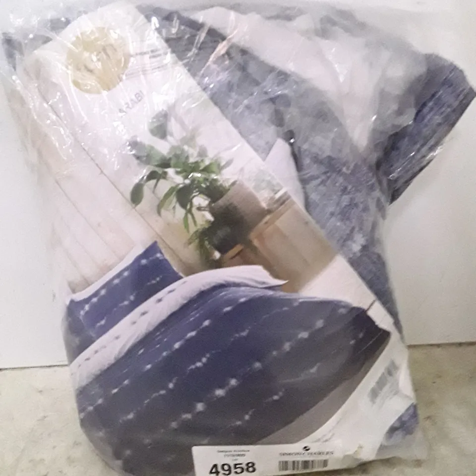 INDIGO BLUE REINFORCED COTTON 144 TOG DUVET SET COVER
