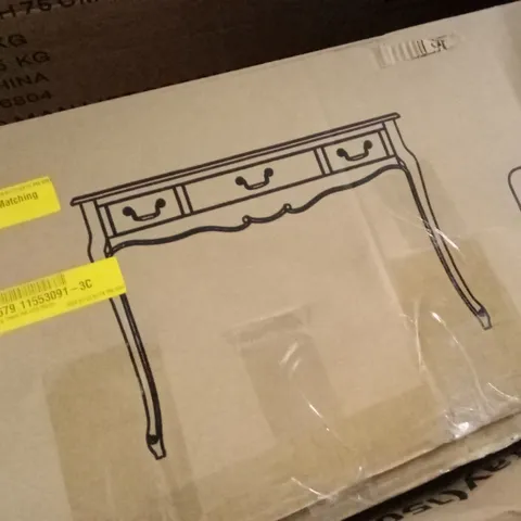 BOXED 3 DRAWER DRESSING TABLE - WHITE (1 BOX)