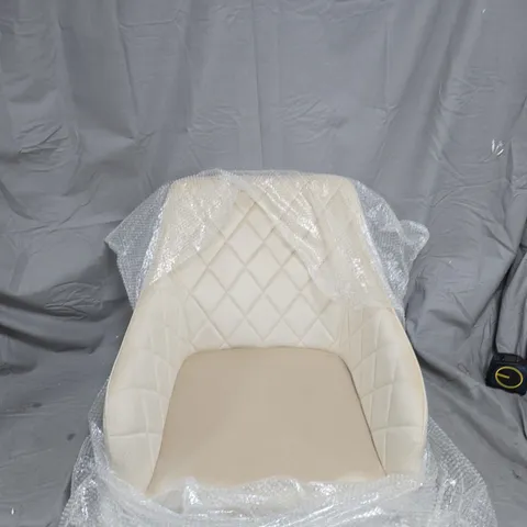 2X FLATPACK CREAM CHAIRS WITH BOLTS AND LEGS