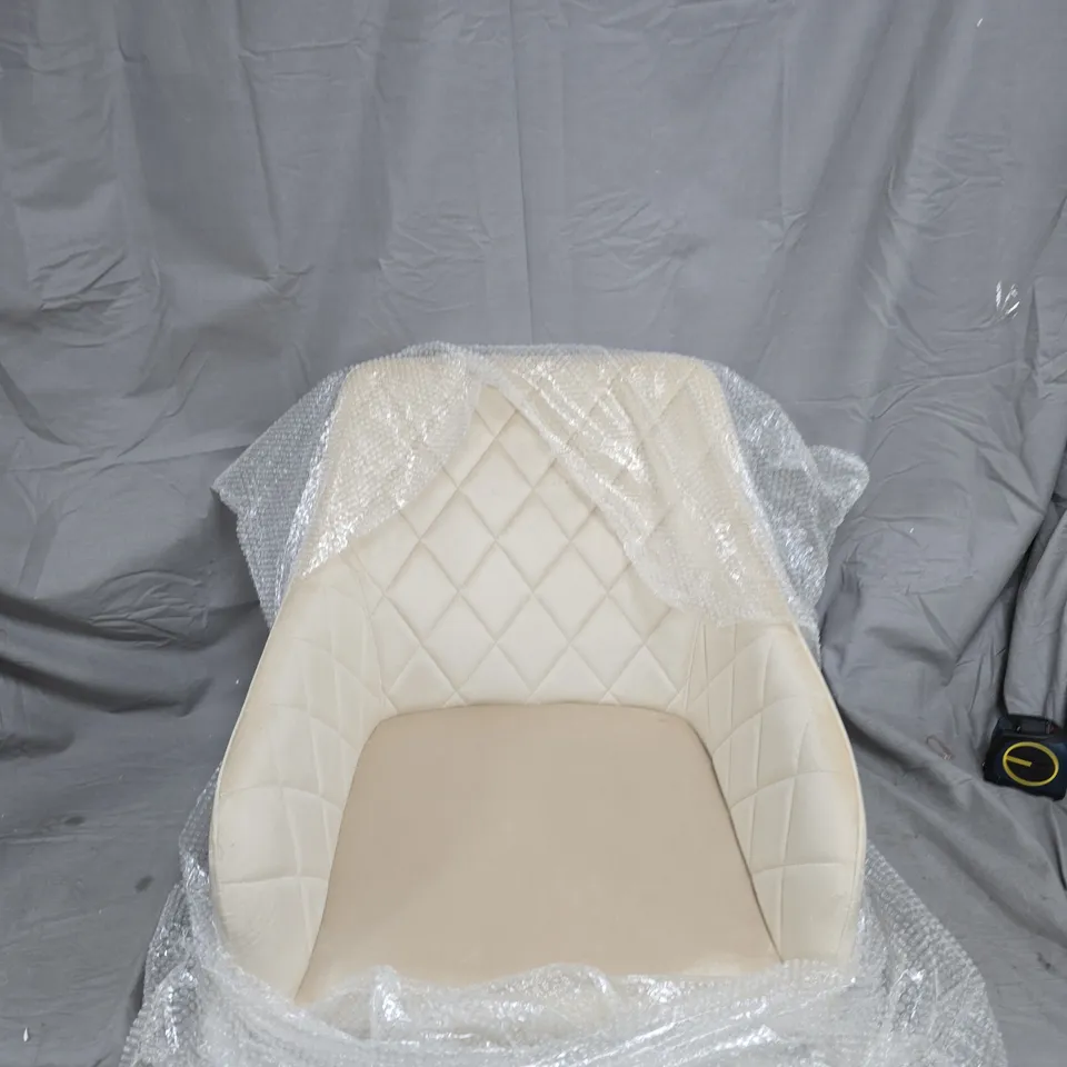 2X FLATPACK CREAM CHAIRS WITH BOLTS AND LEGS