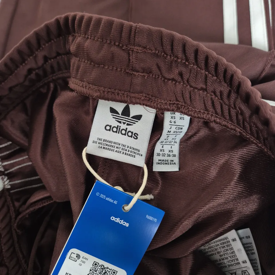 ADIDAS FIREBIRD TRACK PANTS – BROWN, UK XS WITH TAGS