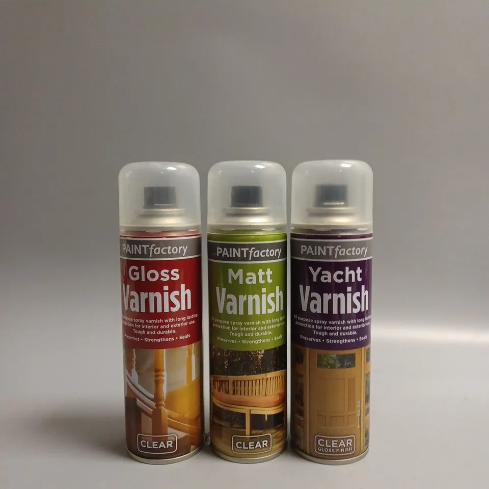 LARGE BOX OF ASSORTED CLEAR VARNISH PAINT 