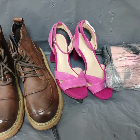 APPROXIMATELY 12 ASSORTED PAIRS OF SHOES IN VARIOUS STYLES & SIZES