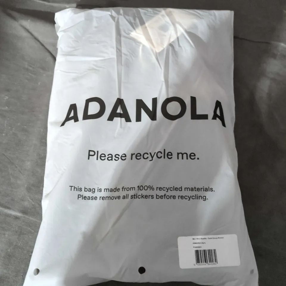 BAGGED ADANOLA MINI KNIT HOODIE IN DARK COCOA BROWN - 2-4YRS