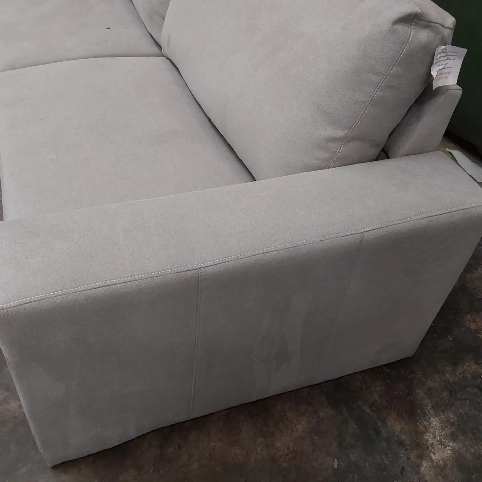 DESIGNER THREE SEATER SOFA GREY FABRIC 