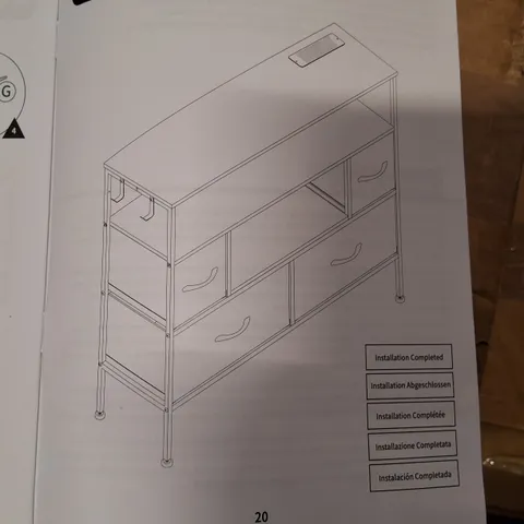 BOXED 4 DRAW FABRIC DRESSER - BLACK