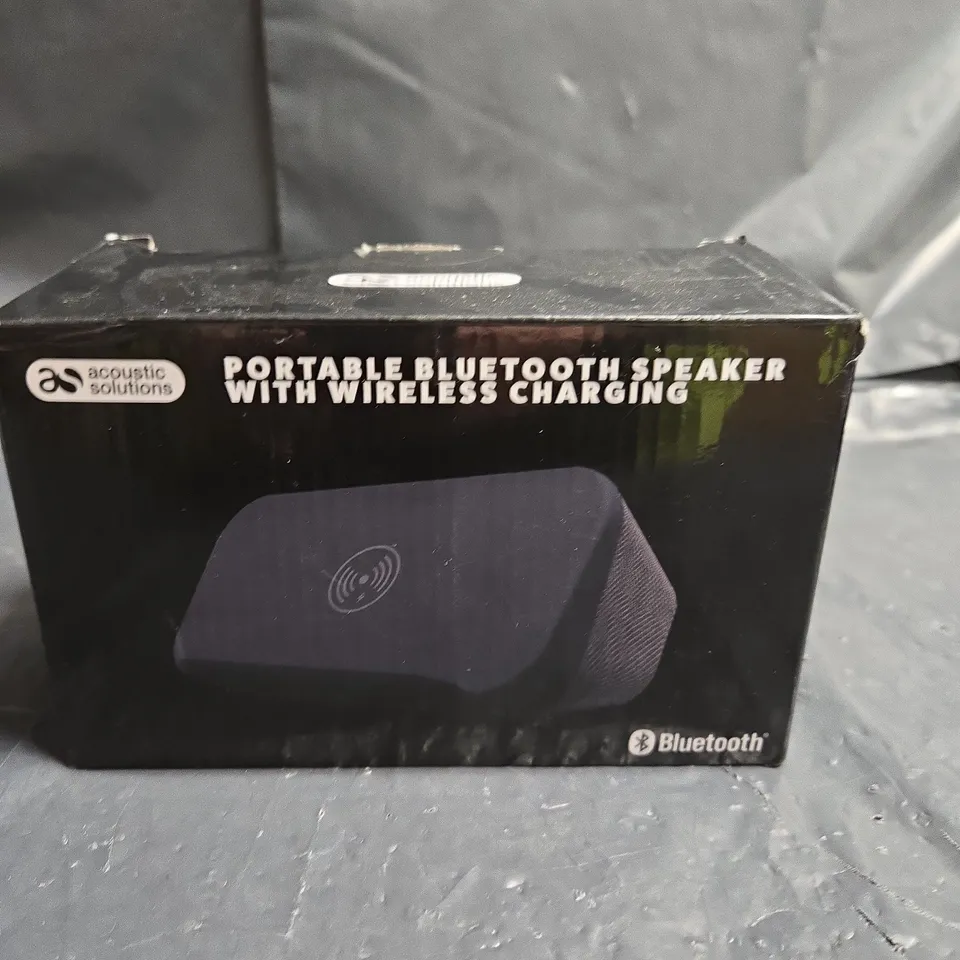 AS ACOUSTIC SOLUTIONS PORTABLE BLUETOOTH SPEAKER WITH WIRELESS CHARGING