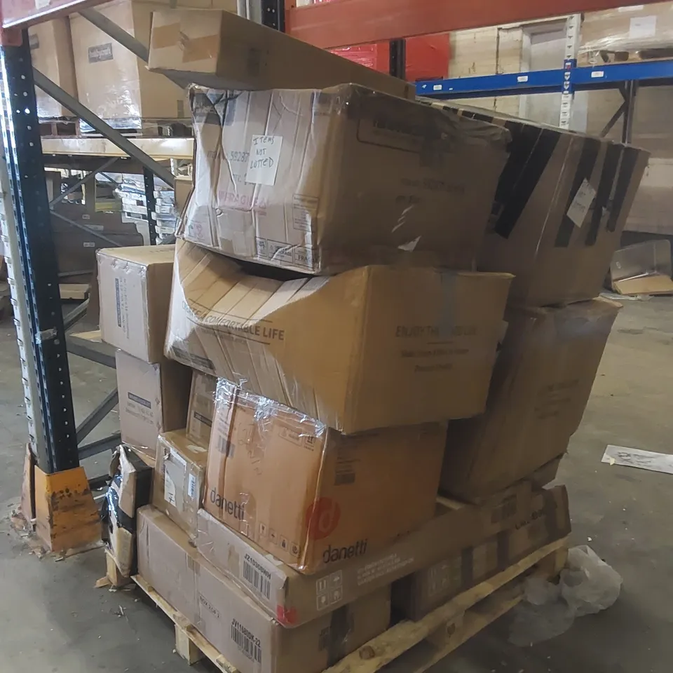 PALLET CONTAINING A LARGE QUANTITY OF ASSORTED DESIGNER FURNITURE PARTS