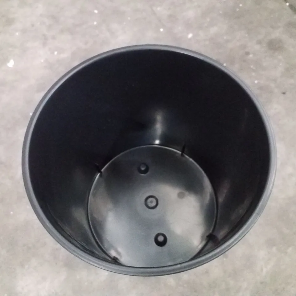 SUKRI TALL ROUND VASE PLANTER CONCRETE EFFECT RECYCLED GARDEN POT 46.6H × 25W × 25D CM - BLACK