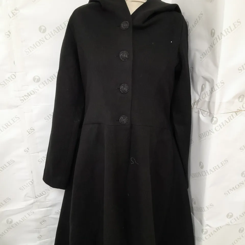 NIKKA BLACK TRENCH COAT WITH HOOD IN BLACK - SIZE UNSPECIFIED