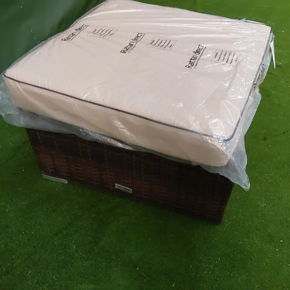 DESIGNER CHOCOLATE MIX RATTAN STOOL WITH CUSHION 