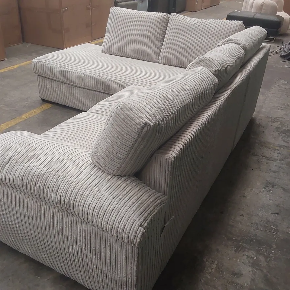 AMALFI STANDARD BACK LEFT HAND FABRIC CORNER CHAISE SOFA - SILVER RRP £949