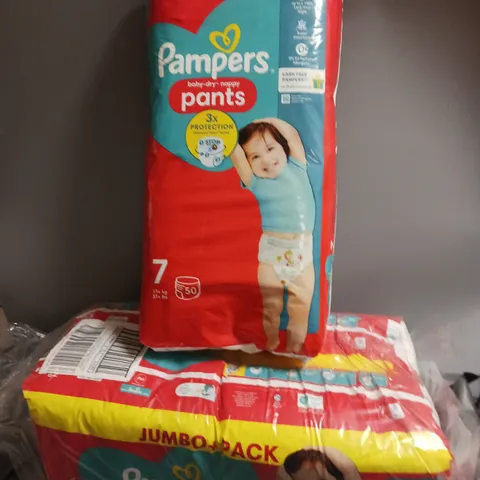 PAMPERS BABY-DRY NAPPY PANTS SIZE 7 (3 PACKS OF 50)