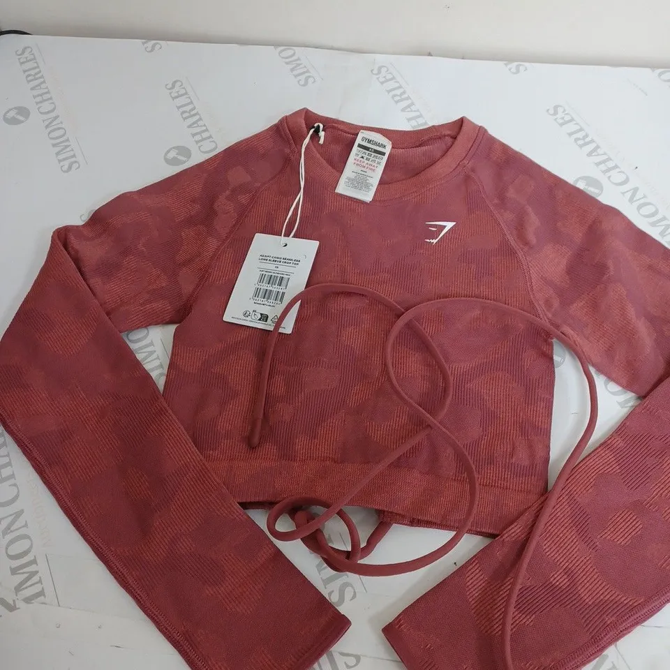 GYMSHARK CAMO LONG SLEEVE TOP SIZE XS 