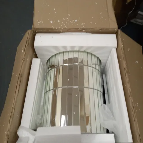 BOXED PHOEBE ROUND 3 DRAWER MIRRORED CHEST