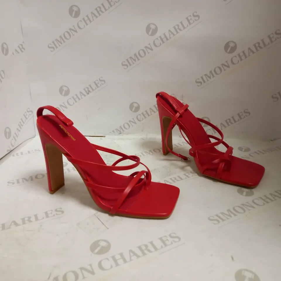 PRETTYLITTLETHING RED HEELS IN SIZE 9 