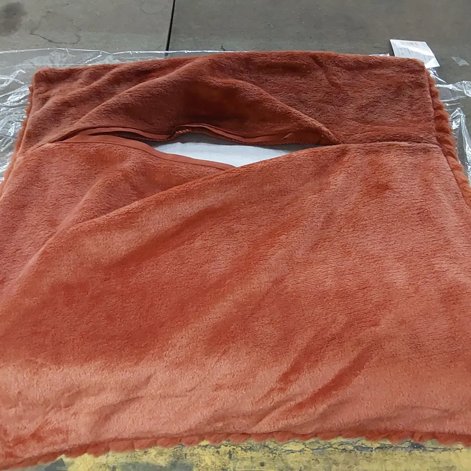 BAGGED VELVET AND FAUX FUR FLEECE LARGE SCATTER CUSHION COVER - BURNT ORANGE // 55 X 55CM (1 ITEM)
