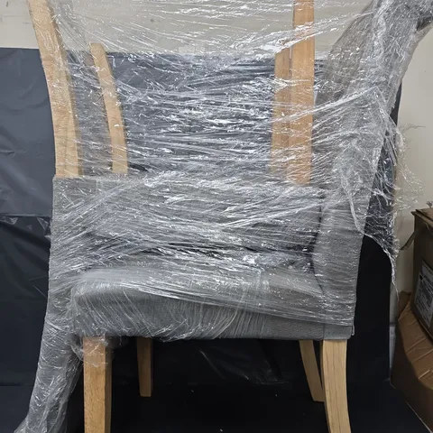 FABRIC SCROLL BACKS FOR DINING CHAIRS - GREY/OAK EFFECT [COLLECTION ONLY]