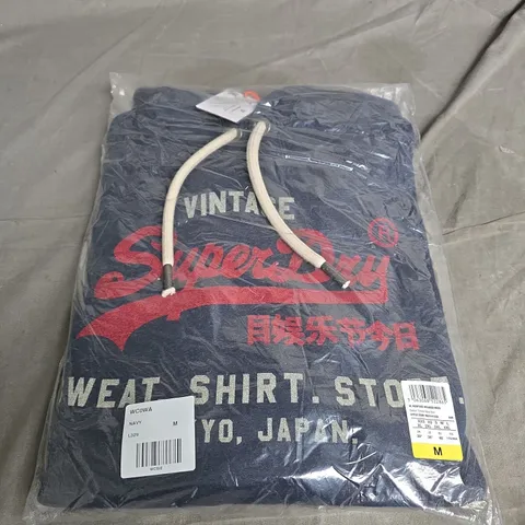 SUPERDRY VL HERITAGE RELAXED HOOD – NAVY MARL, UK 38 (M)