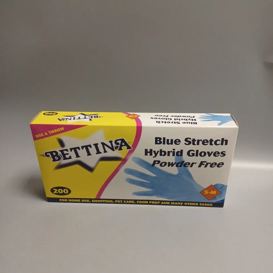 B414 BETTINA 200PC BLUE STRETCH HYBRID GLOVES