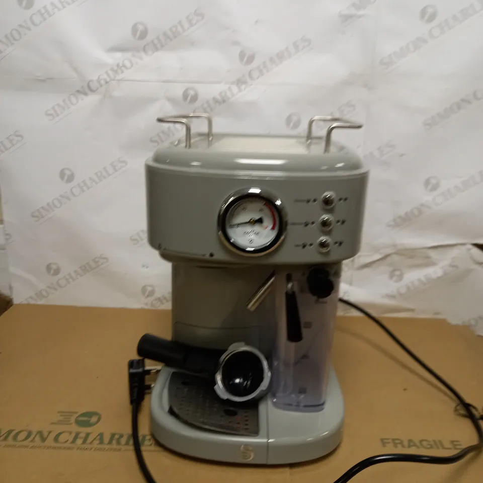SWAN RETRO GREY ESPRESSO COFFEE MACHINE