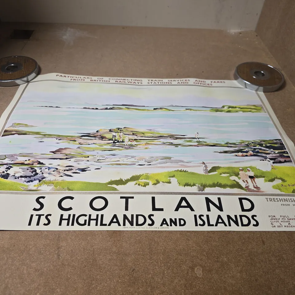 SCOTLAND – ITS HIGHLANDS AND ISLANDS TRAVEL POSTER BY WILLIAM TURNER 
