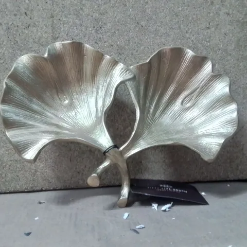 PRATO GINKGO DISH ORNAMENT GOLD EFFECT 
