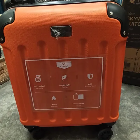 UNBOXED KEPLIN LUGG SMALL SIZE TRAVEL SUITCASE WITH WHEELS AND ORANGE COLOUR 