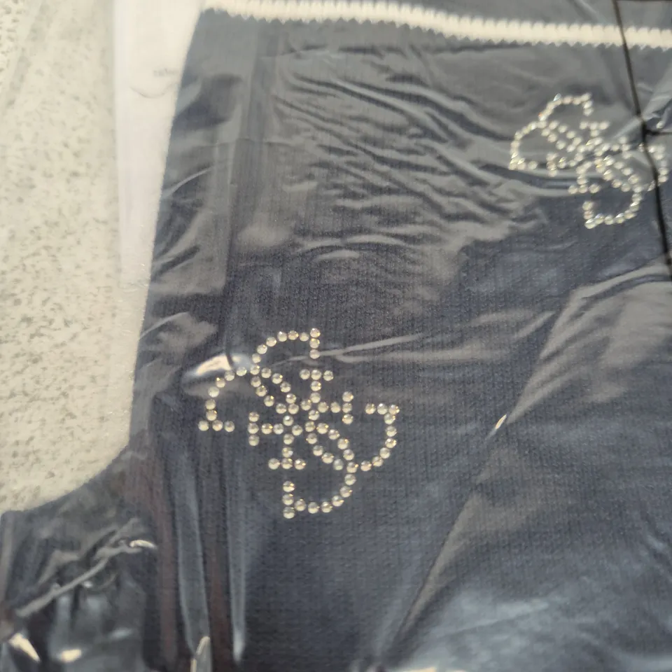 GUESS VEST – UK SIZE S – NAVY WITH RHINESTONE GG MOTIF
