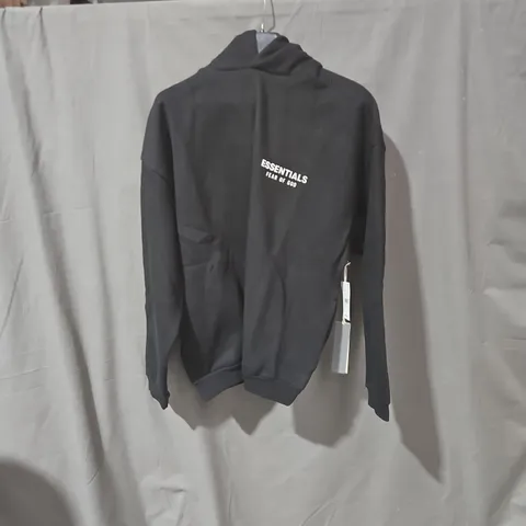 FEAR OF GOD ESSENTIALS HOODIE – BLACK SIZE SMALL